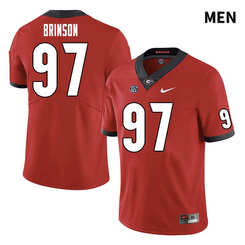 Georgia Bulldogs Men's Warren Brinson #97 Red Stitched College UGA Football Jersey 23BL015ID